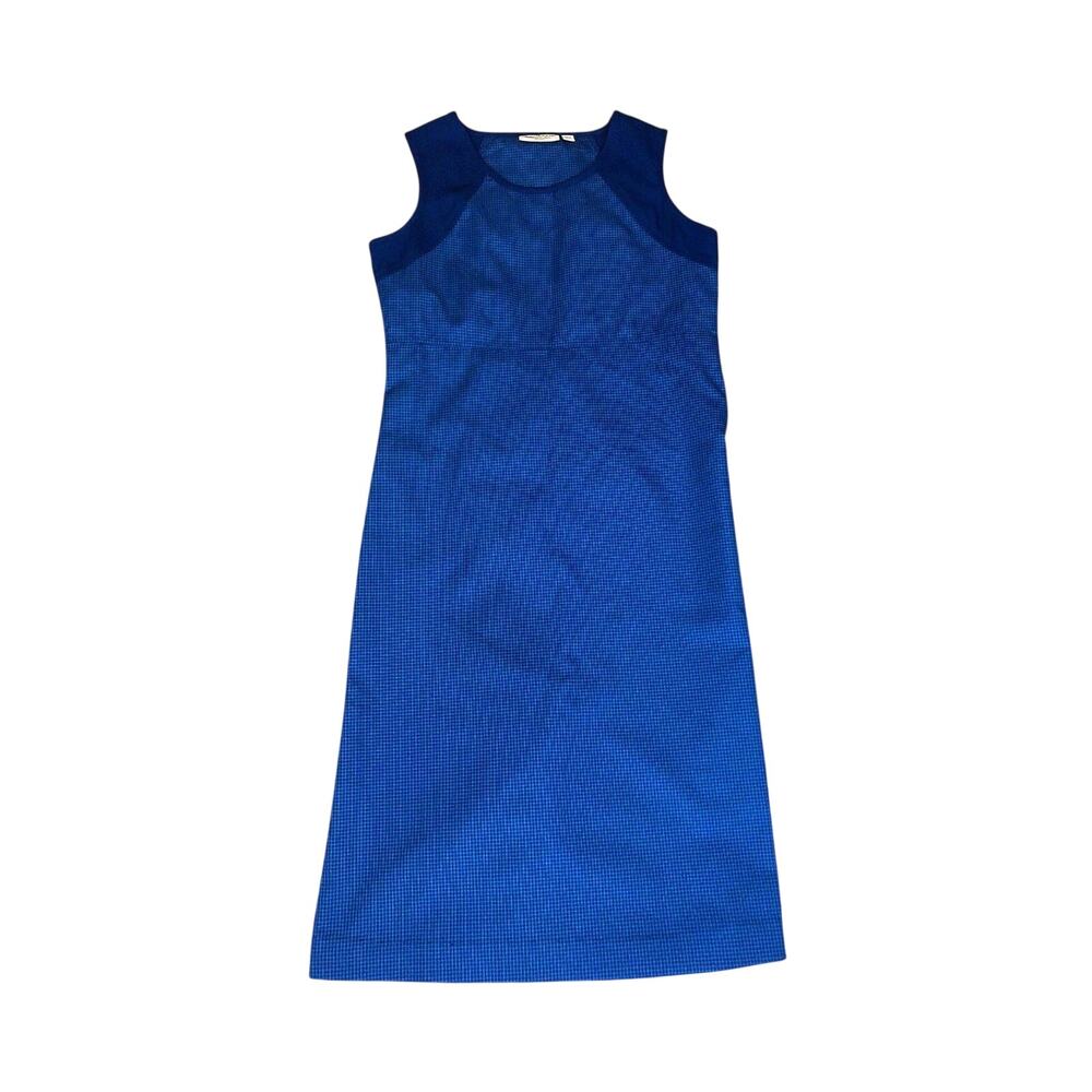 Sheath Dress Norm Thompson Blue Grid Vintage Business Casual Size XSP